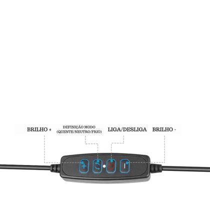 Imagem de Ring Light Kit Completo 26cm Iluminação Portátil Tripé Grande Fotos Vídeos Maquiagem