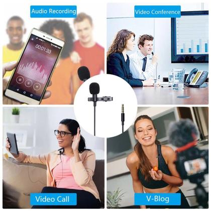 Imagem de Ring Light Led 26cm com Tripé 2 metros Microfone Lapela Celular Gravação Vídeo Filmagem