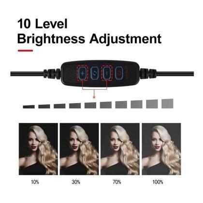 Imagem de Ring Light Led Iluminador 26cm Completo 2,1m Tripé 210cm