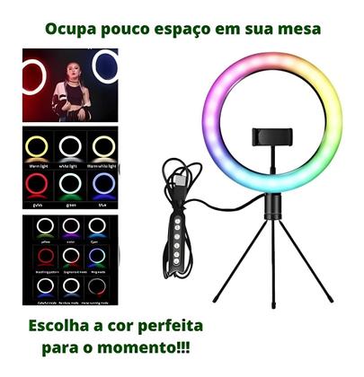 Imagem de Ring Light Led Iluminador Selfie Câmera Celular Luz Tripé