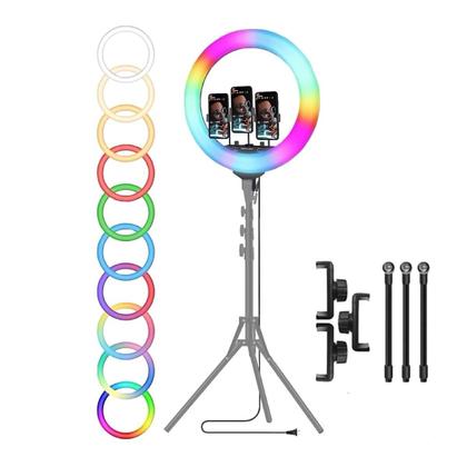 Imagem de Ring Light Led Rgb Iluminador 45Cm Suporte Celular Cxb 460