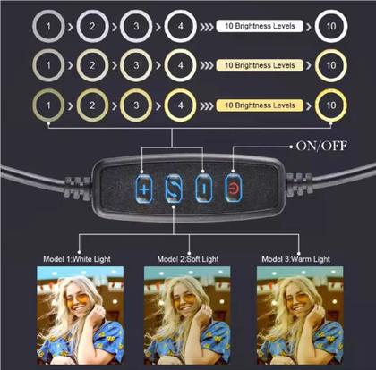 Imagem de Ring Light Led Selfie Com ,Tripé Luz P Celular Blogueira