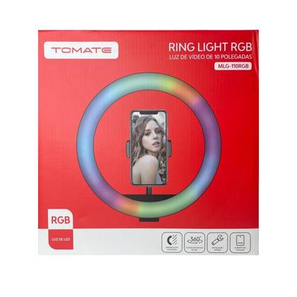 Imagem de Ring Light Luz Rgb Colorida 26Cm 10 Polegadas + Tripé 2.10M