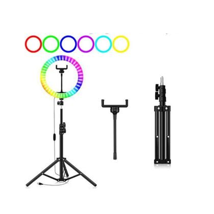 Imagem de Ring Light Luz Rgb Colorida 26Cm 10 Polegadas + Tripé 2.10M