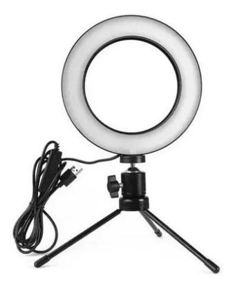 Imagem de Ring Light Mesa 16cm +tripé Iluminador Youtuber Maquiagem 6p