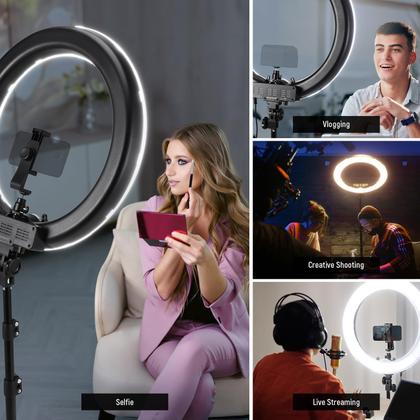 Ring Light Neewer RL-18 55W 18/45 cm 5600K com suporte e suporte
