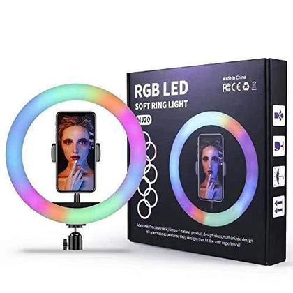 Imagem de Ring Light Rgb Colorida 8 Polegadas Led 20Cm + Tripé 2M