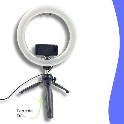 Imagem de Ring Light Tripé Mesa Iluminador Luz De Led Live Selfie Make