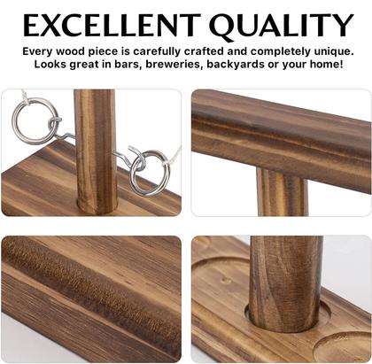 Imagem de Ring Toss Game DreamToyz para adultos ao ar livre, interior, marrom