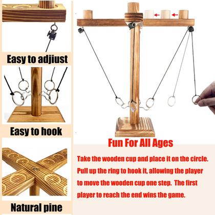 Imagem de Ring Toss Game Mohjeke Wooden Ring Hook ao ar livre e interno