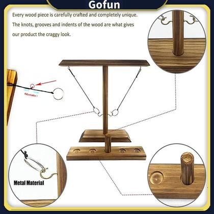 Imagem de Ring Toss Game Ring Toss with Shot Ladder de madeira feita à mão