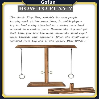 Imagem de Ring Toss Game Ring Toss with Shot Ladder de madeira feita à mão