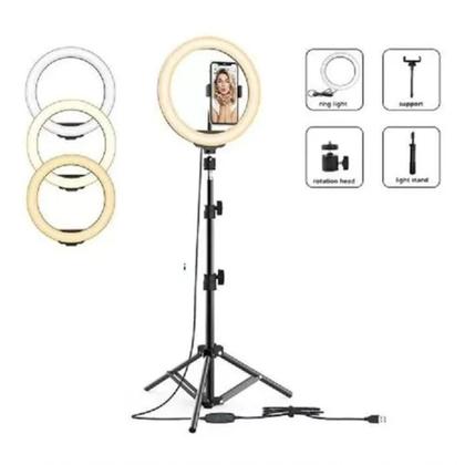 Imagem de Ringlinght Led Luz Flash Estudio Profissional Com Tripe 210m