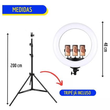 Imagem de Ringlinght Profissional Grande High Light + Tripé 2.1m