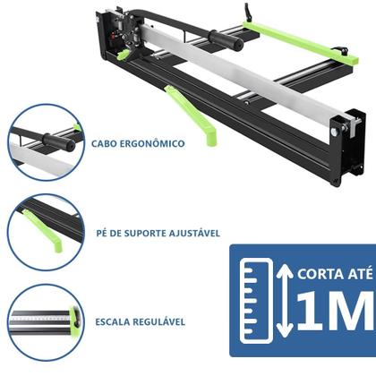 Imagem de Riscadeira Cortador Piso Guia Laser Rolamentada Profissional 100cm + Nfe