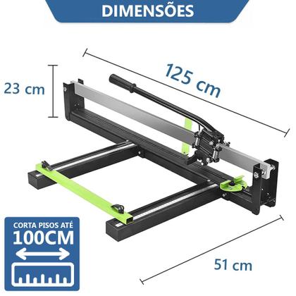 Imagem de Riscadeira Cortador Piso Guia Laser Rolamentada Profissional 100cm + Nfe