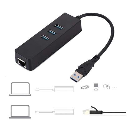 Imagem de RJ-45 + Adaptador USB HUB Ethernet conversor USB 3.0 Gigabit