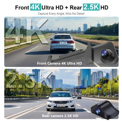 Imagem de Roadwitness Câmera de painel espelho retrovisor 12" 4K+2,5K com GPS e WiFi
