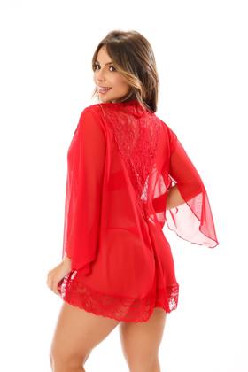 Imagem de Robe Curto Sensual Intima Delas Afrodite - Vermelho - Tam M