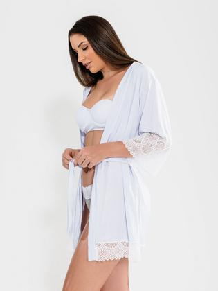 Imagem de Robe de luxo sexy noiva feminino detalhe em renda