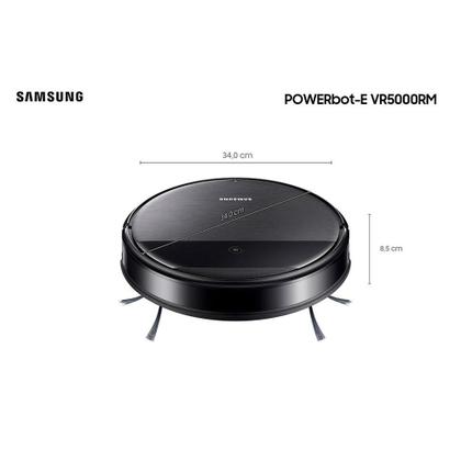 Imagem de Robô Aspirador 2 em 1 Samsung Powerbot-E VR5000RM, Aspira e Passa Pano, Wi-Fi, App Smart Things, Preto - VR05R5050WK/AZ