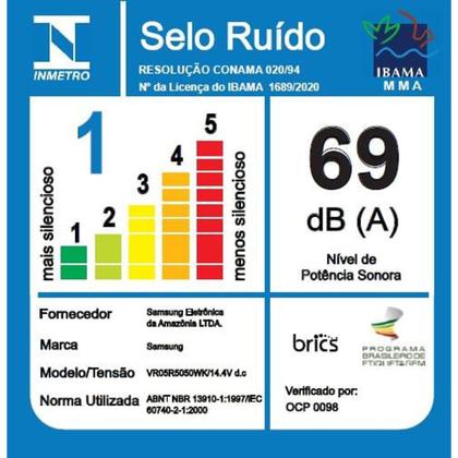 Imagem de Robô Aspirador 2 em 1 Samsung Preto VR5000RM Aspira e Passa Pano com Wi-Fi