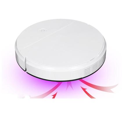Imagem de Robo Aspirador Automatico Passa Pano Luz Ultravioleta Vassoura Inteligente USB Limpeza Faxina Po Anti Queda Anti Colisao Casa