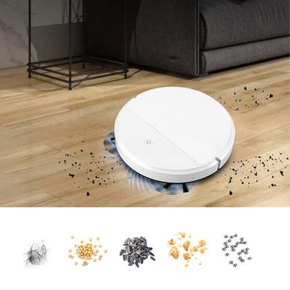 Imagem de Robo Aspirador Automatico Passa Pano Luz Ultravioleta Vassoura Inteligente USB Limpeza Faxina Po Anti Queda Anti Colisao Casa