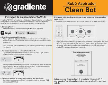 Imagem de Robô Aspirador Clean Bot Varre Aspira E Passa Pano Com Mapeamento 3 Em 1 Inteligente Pgar320 Gradiente Cor Preto
