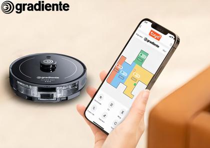 Imagem de Robô Aspirador Clean Bot Varre Aspira E Passa Pano Com Mapeamento 3 Em 1 Inteligente Pgar320 Gradiente Cor Preto