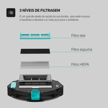 Imagem de Robô Aspirador Com Controle Wap Robot W400 Bivolt Varre E Passa Pano