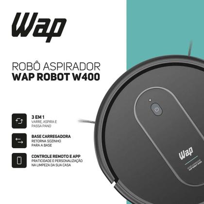 Imagem de Robô Aspirador Com Controle Wap Robot W400 Bivolt Varre E Passa Pano