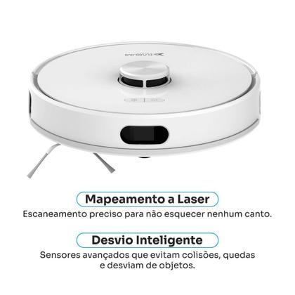 Imagem de Robô Aspirador de Pó e Passa Pano KABUM! smart K1000 - Mapeamento, MOP rotativo, até 7000PA, APP, Alexa/Google, Bivolt, Branco - KSAR1000BR
