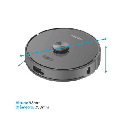 Imagem de Robô Aspirador de Pó e Passa Pano KABUM! smart K1100, Mapeia, MOP rotativo, Autolimpante, 10000PA, APP, 220V, Cor Inox/Cinza - KSAR110020CZ