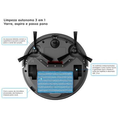 Imagem de Robô Aspirador De Pó Electrolux 3 Em 1 Com Sensor Antiqueda e Bateria de Até 2h20 Min Branco Bivolt ERB11 100-240v