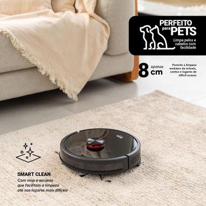 Imagem de Robô Aspirador de Pó Inteligente EOS Smart Self Clean Laser Map com Controle por Alexa e Google EAR03 220V