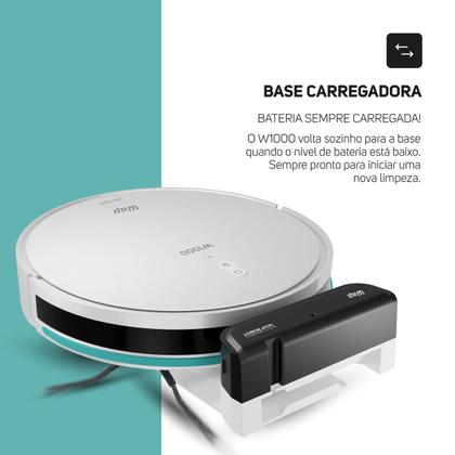 Imagem de Robô Aspirador de Pó Inteligente Wap Robot W1000 Com Mapeamento Passa Pano Sensor Antiqueda