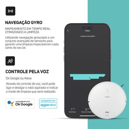 Imagem de Robô Aspirador de Pó Inteligente Wap Robot W1000 Com Mapeamento Passa Pano Sensor Antiqueda