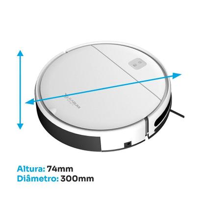 Imagem de Robô Aspirador de Pó KABUM! smart K100 - Limpeza Autônoma Sem App, Design Slim, Até 90min, Sensor Antiqueda/Anticolisão, Bivolt - KSAR100BR