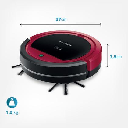 Imagem de Robô Aspirador de Pó Smart Clean Mondial RB-07 30w Vermelho com Preto