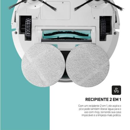 Imagem de Robô Aspirador de Pó WAP ROBOT W4000 Varre Passa Pano MOP Agenda Limpeza com Controle e APP 127V