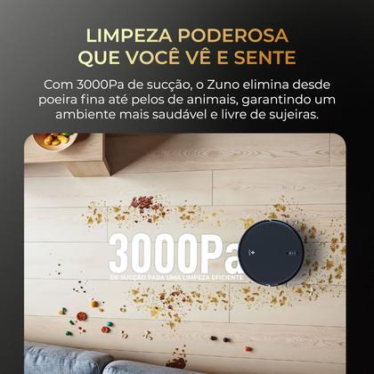 Imagem de Robô Aspirador e Passa Pano Inteligente EKAZA Zuno com mapeamento Giroscópio 5 modos de limpeza base