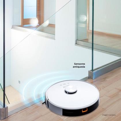 Imagem de Robô Aspirador e Passa Pano KABUM! smart 700 - 5 Modos de Limpeza, Mapeamento a Laser 3D, Base de Carregamento - Bivolt - Branco - KBSF006