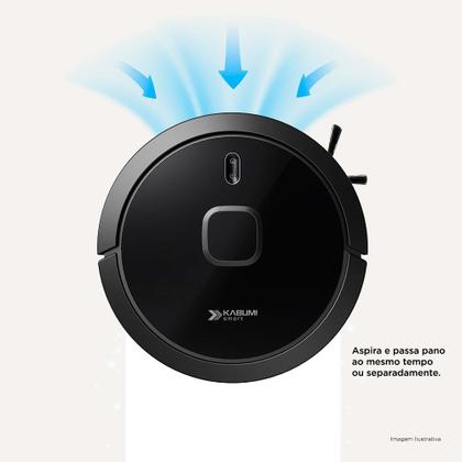 Imagem de Robô Aspirador e Passa Pano KaBuM! Smart 900 - 220v, Preto - KBSF010