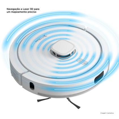 Imagem de Robô Aspirador e Passa Pano KABUM! smart 900 - 5 Modos de Limpeza, Base 2 em 1, Mapeamento 3D - 220v - Branco - KBSF012