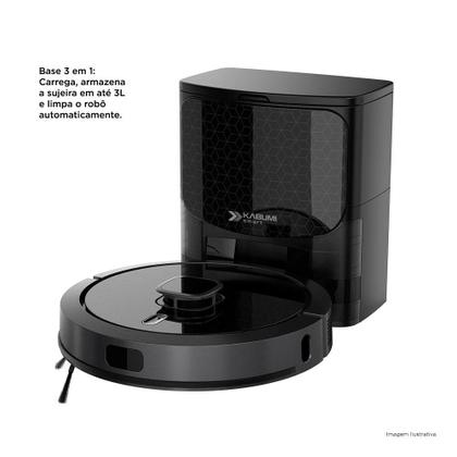 Imagem de Robô Aspirador e Passa Pano KABUM! smart 900 - 5 Modos de Limpeza, Base 2 em 1, Mapeamento 3D - 220v - Preto - KBSF010