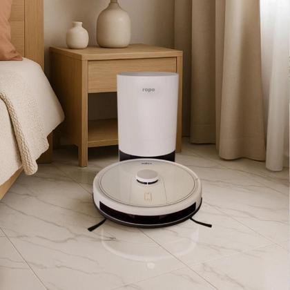 Robô Aspirador Glass 5 Pro Branco Ropo Navegação Laser Mapeamento