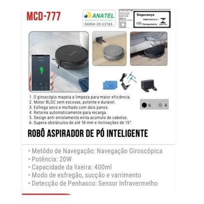 Imagem de Robô Aspirador Inteligente Bivolt Limpeza Diária