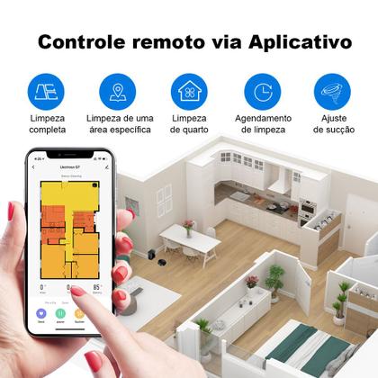 Imagem de Robô Aspirador Liectroux G7 Aspira e Passa Pano com Base Autolimpante