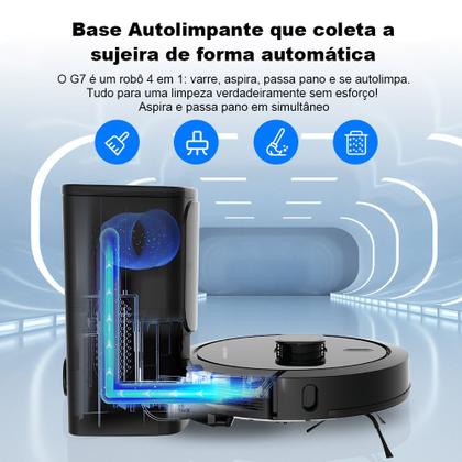 Imagem de Robô Aspirador Liectroux G7 Aspira e Passa Pano com Base Autolimpante